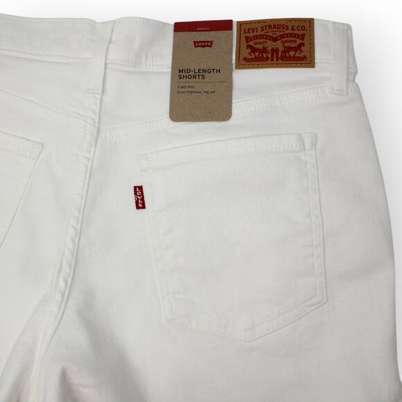 New 31/12 Levi's MidLength White Denim Short 4"Inseam Stretch - Picture 4 of 12